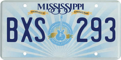 MS license plate BXS293