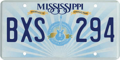 MS license plate BXS294