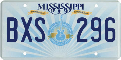 MS license plate BXS296