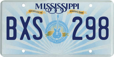 MS license plate BXS298