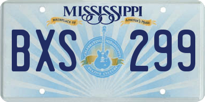 MS license plate BXS299