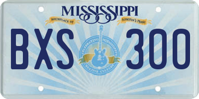 MS license plate BXS300