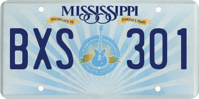 MS license plate BXS301