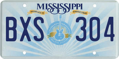 MS license plate BXS304