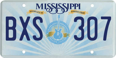 MS license plate BXS307