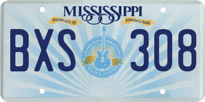 MS license plate BXS308
