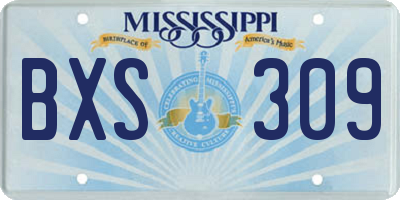 MS license plate BXS309