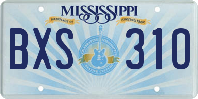 MS license plate BXS310