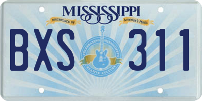 MS license plate BXS311