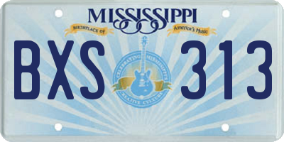 MS license plate BXS313