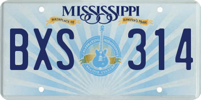 MS license plate BXS314