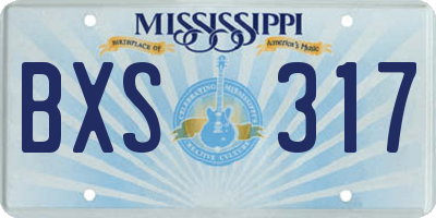 MS license plate BXS317