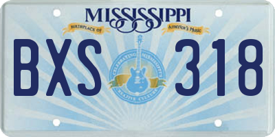MS license plate BXS318