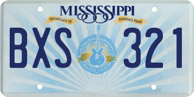 MS license plate BXS321