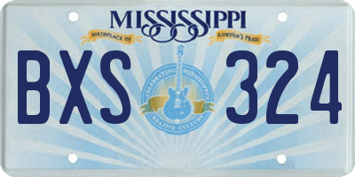 MS license plate BXS324