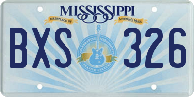 MS license plate BXS326