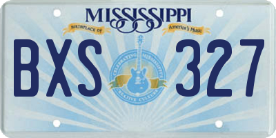 MS license plate BXS327