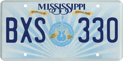 MS license plate BXS330