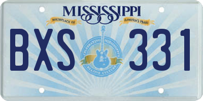 MS license plate BXS331
