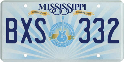 MS license plate BXS332