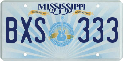 MS license plate BXS333
