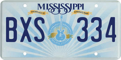 MS license plate BXS334