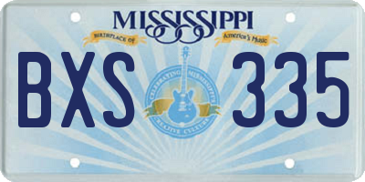 MS license plate BXS335