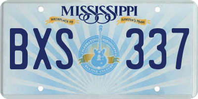 MS license plate BXS337