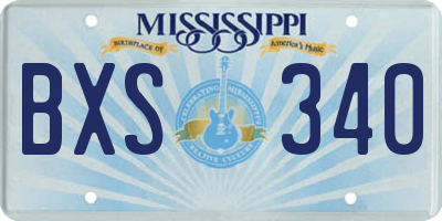 MS license plate BXS340
