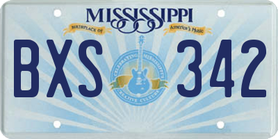 MS license plate BXS342