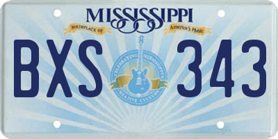 MS license plate BXS343