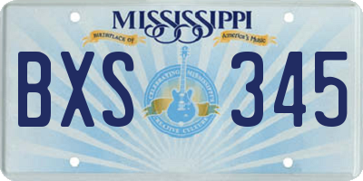 MS license plate BXS345
