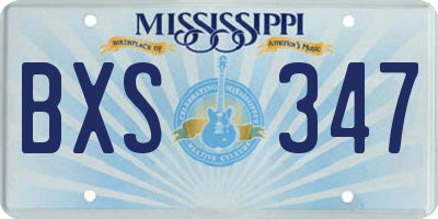 MS license plate BXS347