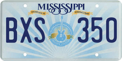 MS license plate BXS350