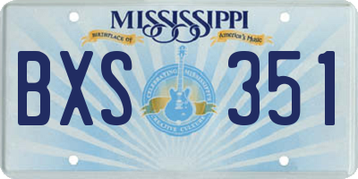 MS license plate BXS351