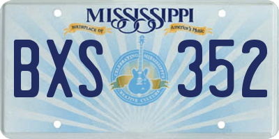 MS license plate BXS352