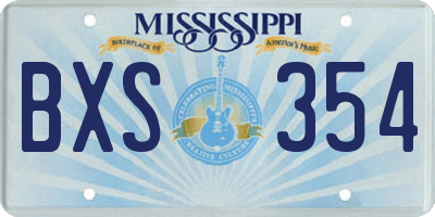 MS license plate BXS354