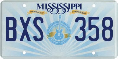 MS license plate BXS358