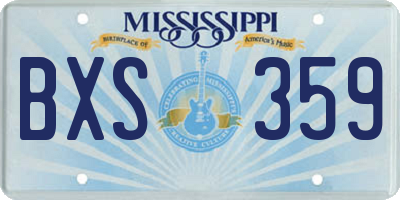 MS license plate BXS359
