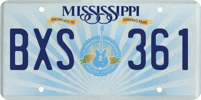 MS license plate BXS361