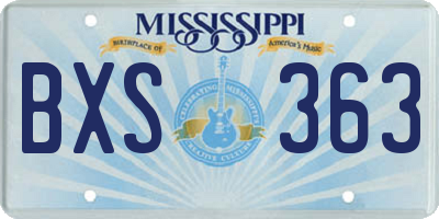 MS license plate BXS363