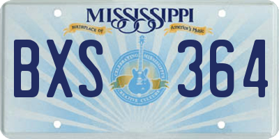 MS license plate BXS364