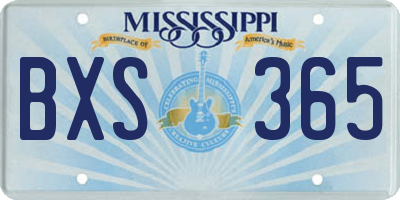 MS license plate BXS365