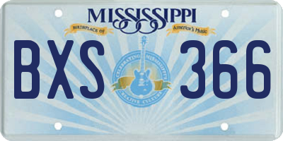 MS license plate BXS366