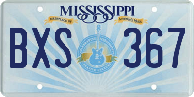 MS license plate BXS367