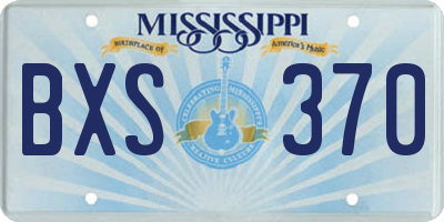 MS license plate BXS370