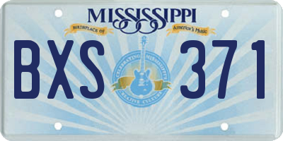 MS license plate BXS371