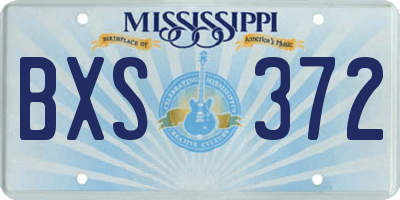 MS license plate BXS372