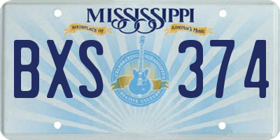 MS license plate BXS374