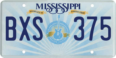 MS license plate BXS375
